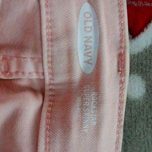 Size 8 old navy Rockstar super skinny fit light pink jeans